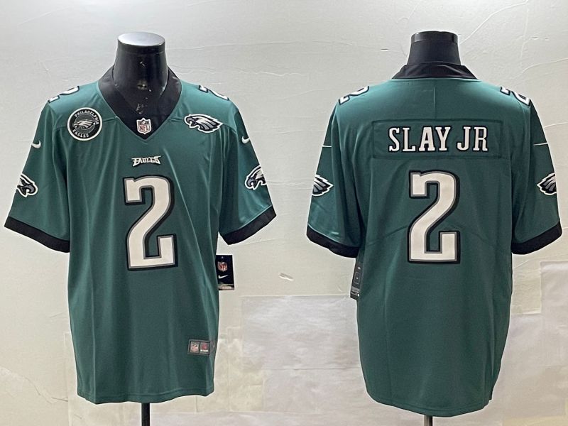 Men Philadelphia Eagles #2 Slay jr Green 2025 Nike Vapor Limited NFL Jersey style 5->philadelphia eagles->NFL Jersey